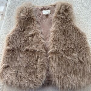 Faux Fur Vest - Taupe